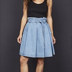Acne studios paper bag waist denim skirt w/pockets